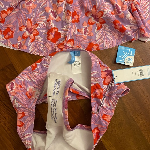 NWT Draper James Peplum Tankini & Bikini Bottom in Floral Scallop - Picture 2 of 6